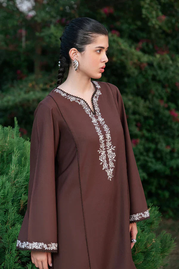 ZIVA-2PC DHANAK EMBROIDERED SHIRT WITH DHANAK EMBROIDERED TROUSER-W.J-1339