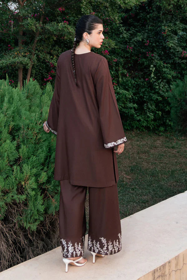 ZIVA-2PC DHANAK EMBROIDERED SHIRT WITH DHANAK EMBROIDERED TROUSER-W.J-1339