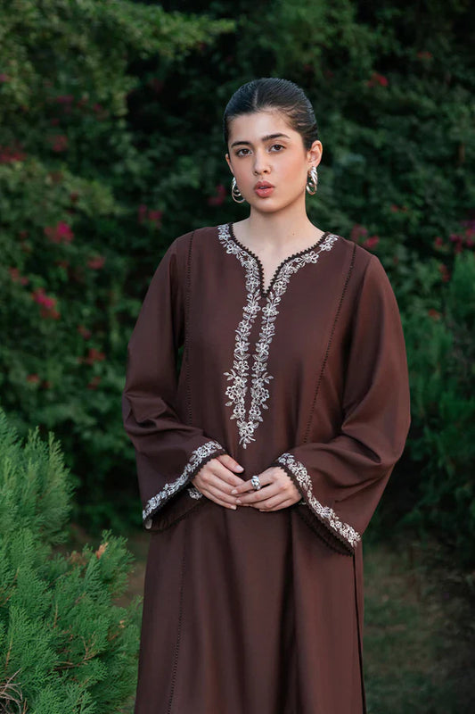 ZIVA-2PC DHANAK EMBROIDERED SHIRT WITH DHANAK EMBROIDERED TROUSER-W.J-1339