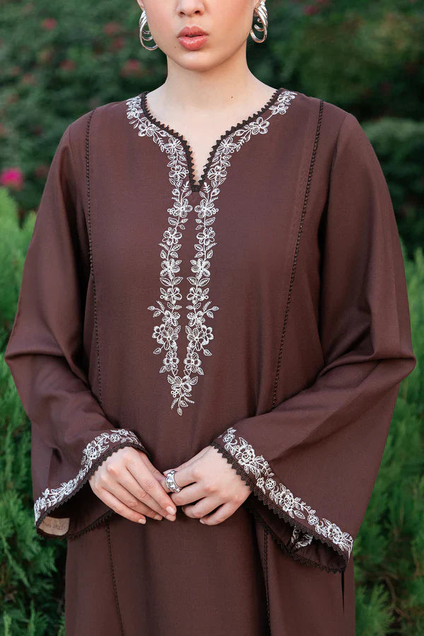 ZIVA-2PC DHANAK EMBROIDERED SHIRT WITH DHANAK EMBROIDERED TROUSER-W.J-1339