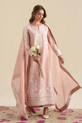 ZAIB-3PC DHANAK EMBROIDERED SHIRT WITH CHIFFON EMB DUPATTA AND TROUSER-W.J-5167
