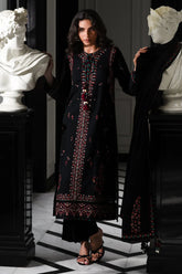 BATIK-3PC DHANAK EMBROIDERED SHIRT WITH DHANAK EMBROIDERED SHAWL AND TROUSER-W.J-4340