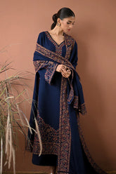 BATIK-3PC DHANAK EMBROIDERED SHIRT WITH DHANAK EMBROIDERED SHAWL AND TROUSER-W.J-4358