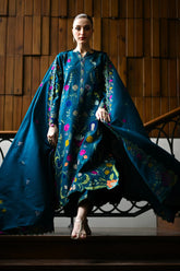 ZAIB-3PC KARANDI EMBROIDERED SHIRT WITH KARANDI EMBROIDERED SHAWL AND TROUSER-W.J-4370