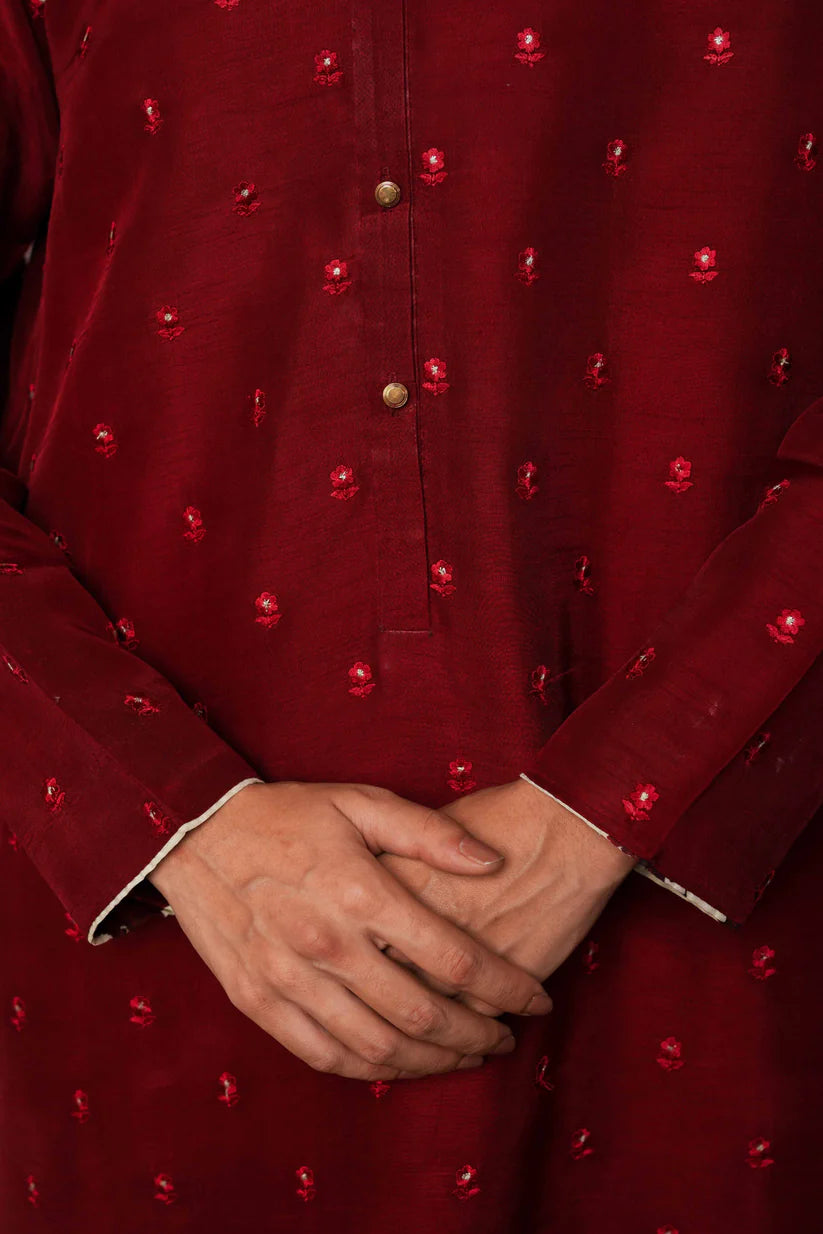 ZARASHAHJAHAN-3PC DHANAK EMBROIDERED SHIRT WITH COUTRAI WOOL PRINTED SHAWL AND DHANAK TROUSER-W.J-1806