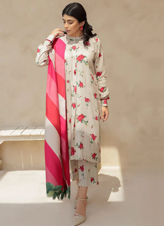 BAROUQE-3PC KARANDI PRINTED SHIRT WITH KARANDI PRINTED DUPATTA AND TROUSER-W.J-1262