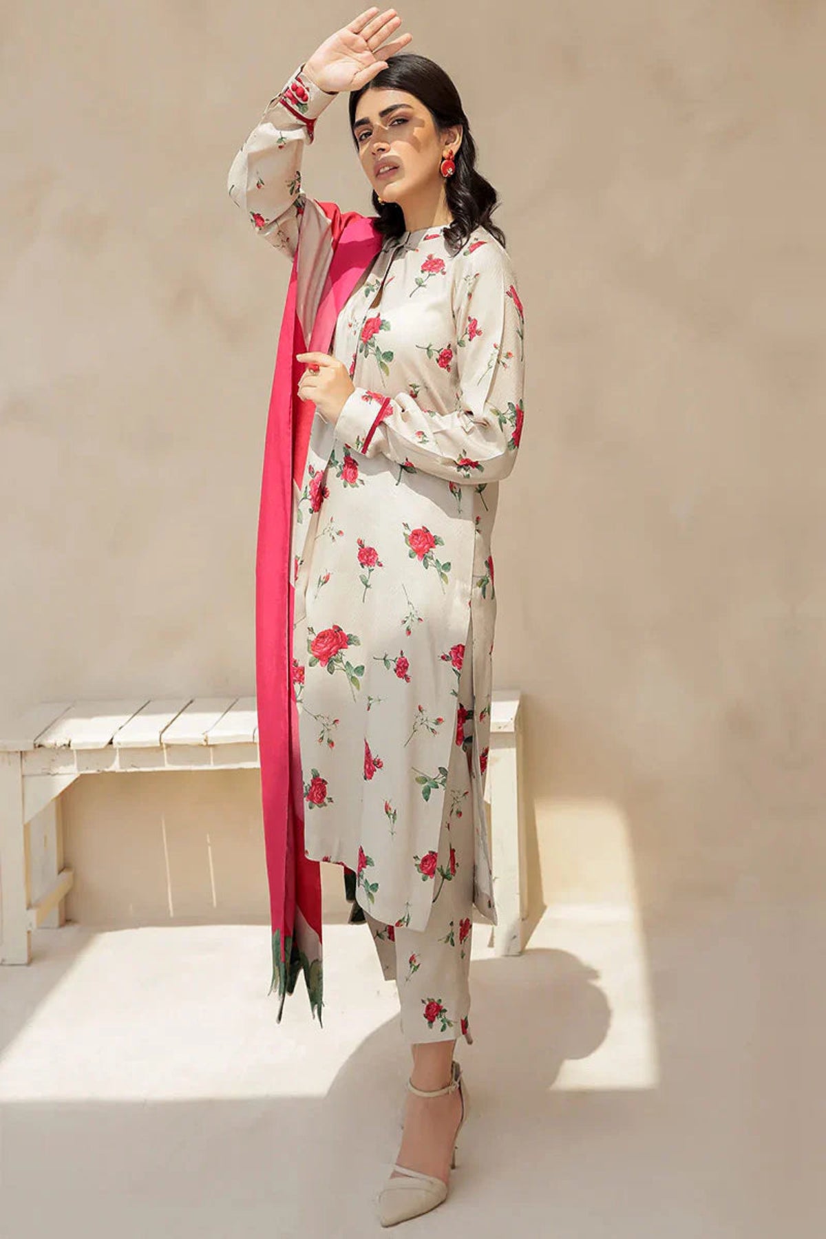 BAROUQE-3PC KARANDI PRINTED SHIRT WITH KARANDI PRINTED DUPATTA AND TROUSER-W.J-1262
