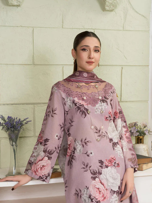 BAROUQE-3PC KARANDI PRINTED SHIRT WITH KARANDI PRINTED DUPATTA AND TROUSER-W.J-2026