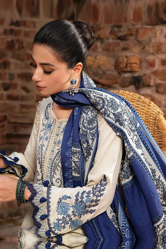 MARIA B -3PC KHADDAR HEAVY EMBROIDERED SHIRT WITH WOOL PRINT SHAWL AND TROUSER-W.J-1790
