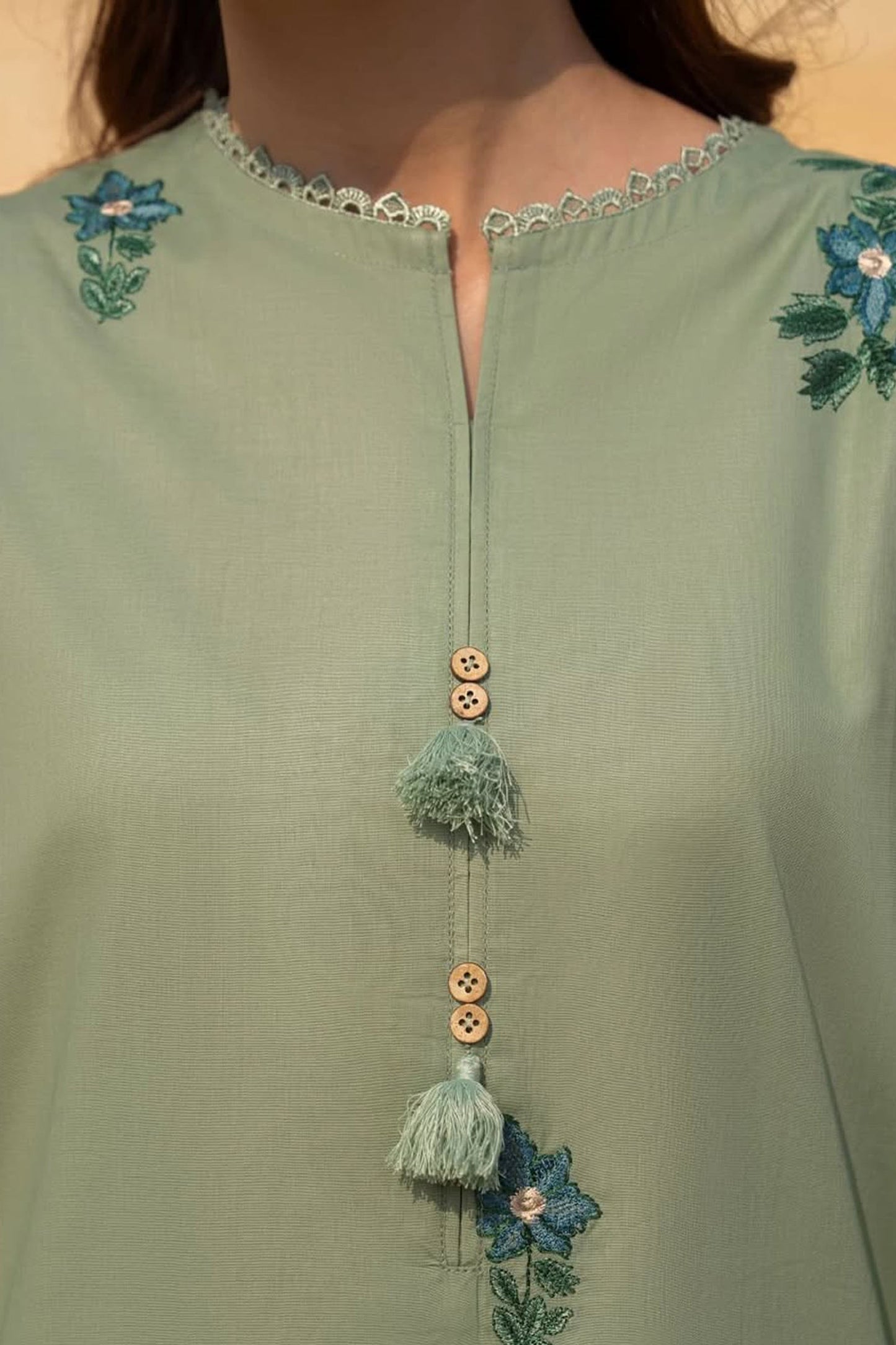 LAZULI-3PC LAWN EMBROIDERED SHIRT WITH CHIFFON EMBROIDERED DUPATTA AND TROUSER-W.J-1685