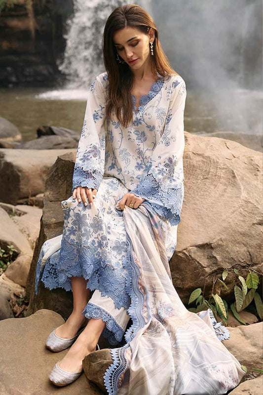 IMAGE-3PC DHANAK EMBROIDERED SHIRT WITH COURTAI PRINTED SHAWL & TROUSER-W.J-1888