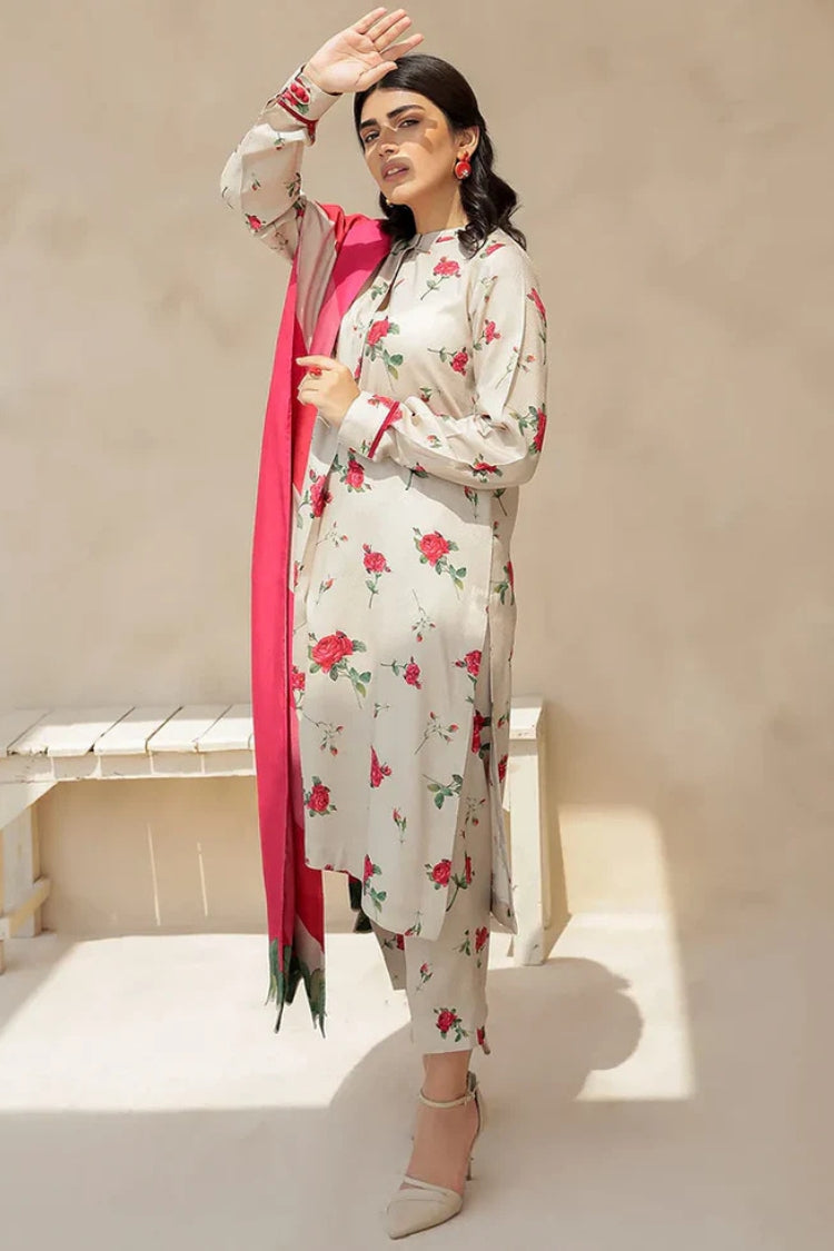 BAROUQE-3PC KARANDI PRINTED SHIRT WITH KARANDI PRINTED DUPATTA AND TROUSER-W.J-1262