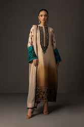 ZAINAB CHOTANI-3PC SHAMOZ SILK PRINT EMBROIDERED SHIRT WITH SOFT SILK PRINT DUPATTA & SILK TROUSER-W.J-1491