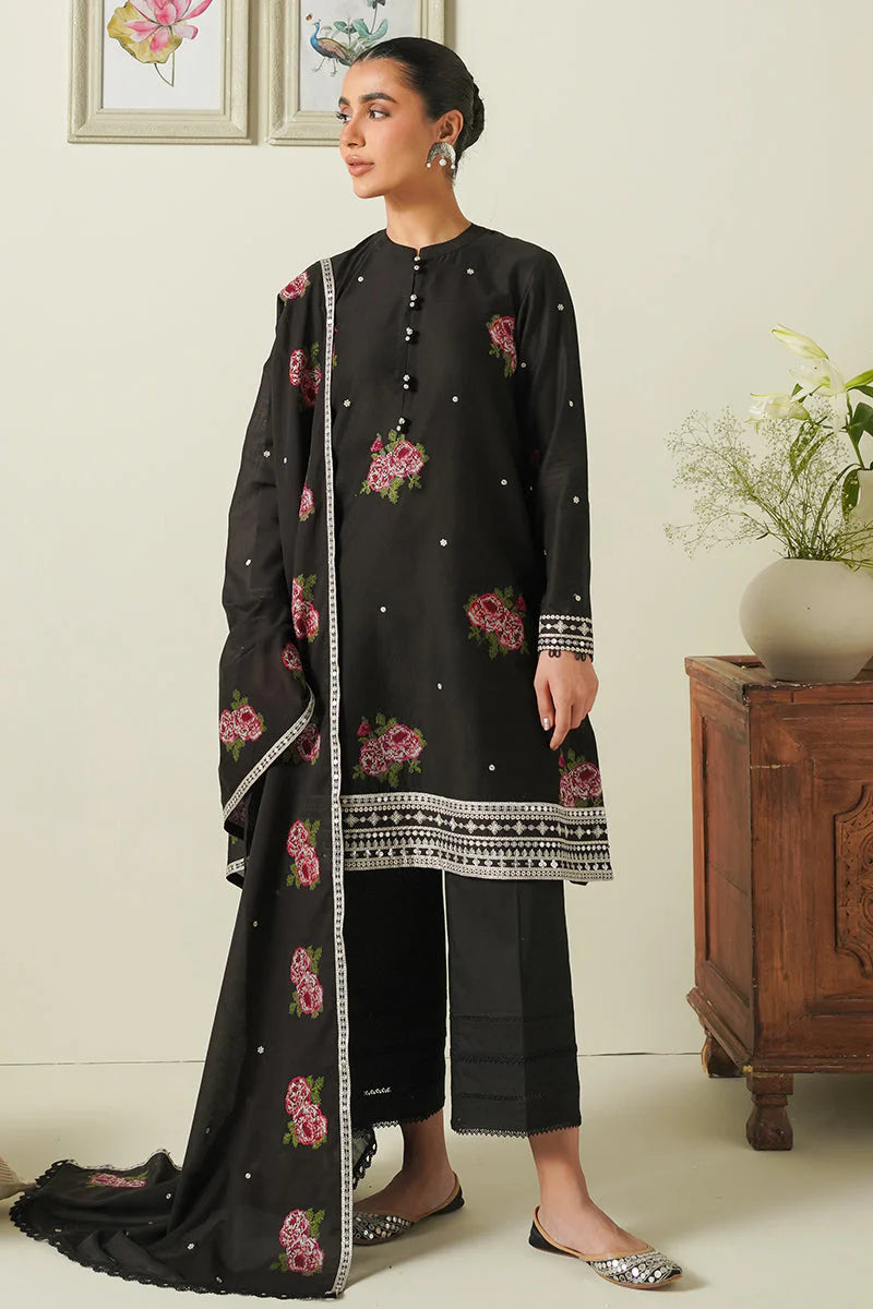 CROSS STITCH - 3PC LAWN EMBROIDERED SHIRT WITH CHIFFON EMBROIDERED DUPATTA AND TROUSER-W.J-1406