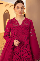RANG RASIYA-3PC LAWN CHIKANKAARI EMBROIDERED SHIRT WITH KHADDI NET EMBROIDERED DUPATTA AND TROUSER-W.J-4647