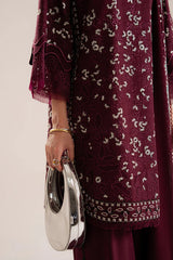 SAPPHIRE-3PC LAWN LASER WORK EMBROIDERED SHIRT WITH KHADDI NET EMBROIDERED DUPATTA AND TROUSER-W.J-4666