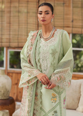 CRIMSON-3PC LAWN CHIKAANKARI EMBROIDERED SHIRT WITH CHIFOON PRINTED DUPATTA AND EMB TROUSER-W.J-4748