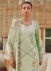 CRIMSON-3PC LAWN CHIKAANKARI EMBROIDERED SHIRT WITH CHIFOON PRINTED DUPATTA AND EMB TROUSER-W.J-4748
