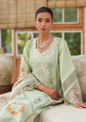 CRIMSON-3PC LAWN CHIKAANKARI EMBROIDERED SHIRT WITH CHIFOON PRINTED DUPATTA AND EMB TROUSER-W.J-4748
