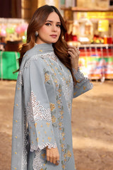 ANEELAS-3PC LAWN EMBROIDERED SHIRT WITH CHIFFON EMBROIDRED DUPATTA & EMB TROUSER-W.J-4790