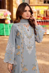 ANEELAS-3PC LAWN EMBROIDERED SHIRT WITH CHIFFON EMBROIDRED DUPATTA & EMB TROUSER-W.J-4790