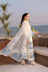 ANEELAS-3PC DHANAK EMBROIDERED SHIRT WITH ORGANZA EMBROIDERED DUPATTA AND TROUSER-W.J-5092