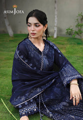 ASIM JOFA-3PC DHANAK EMBROIDERED SHIRT WITH DHANAK EMBROIDERED SHAWL AND EMB TROUSER-W.J-5183