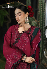 ASIM JOFA-3PC KARANDI EMBROIDERED SHIRT WITH KARANDI EMB SHAWL AND TROUSER-W.J-5235