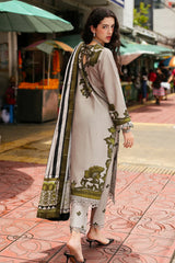CHARIZMA-3PC KHADDAR PRINTED EMB SHIRT WITH KHADDAR PRINTED DUPATTA AND PRINT TROUSER-W.J-2664