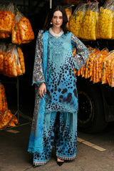 CHARIZMA-3PC KHADDAR PRINTED EMB SHIRT WITH KHADDAR PRINTED DUPATTA AND PRINT TROUSER-W.J-2665