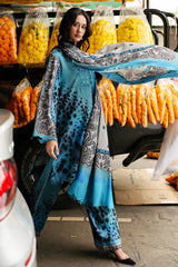 CHARIZMA-3PC KHADDAR PRINTED EMB SHIRT WITH KHADDAR PRINTED DUPATTA AND PRINT TROUSER-W.J-2665
