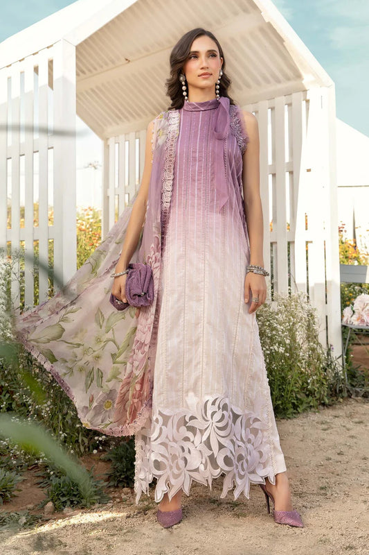 MARIA.B-3PC LAWN PRINTED EMB SHIRT WITH CHIFFON PRINT DUPATTA AND TROUSER-W.J-1642