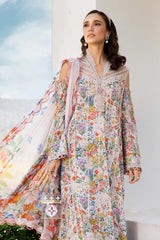 MARIA.B-3PC LAWN PRINTED EMB SHIRT WITH CHIFFON PRINT DUPATTA AND PRINT TROUSER-W.J-1644