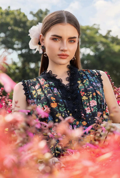MARIA.B-3PC LAWN PRINTED EMB SHIRT WITH CHIFFON PRINT DUPATTA AND PRINT TROUSER-W.J-1643