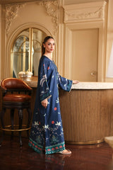 LULUSAR-2PC-SHAMOZE SILK PRINTED SHIRT WITH SILK TROUSER-W.J-9015