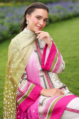 JAZMIN-3PC KHADDAR PRINTED SHIRT WITH KHADDAR PRINTED DUPATTA AND PRINTED TROUSER-W.J-2625