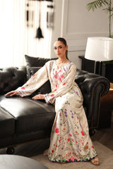 LULUSAR-2PC-SHAMOZE SILK PRINTED SHIRT WITH SILK TROUSER-W.J-9014
