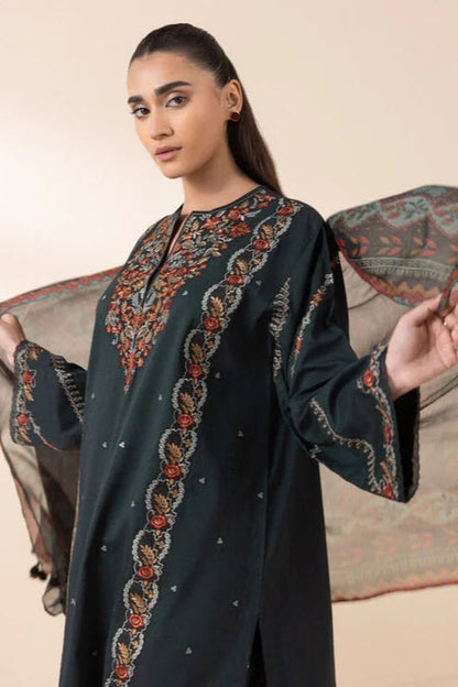 SAPPHIRE-3PC LAWN EMBROIDERED SHIRT WITH MONARK PRINT DUAPATTA AND TROUSER-W.J-1684