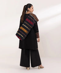SAPPHIRE-3PC DHANAK EMBROIDERED SHIRT WITH WOOL PRINTED SHAWL AND TROUSER-W.J-5053