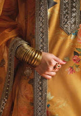 ZAINAB CHOTANI-3PC SHAMOZE SILK PRINTED EMBROIDERED SHIRT WITH SOFT SILK PRINTED EMB DUPATTA & EMB TROUSER W.J-1726