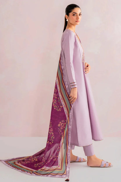 JAZMIN - 3PC LAWN EMBROIDERED SHIRT WITH MONARK PRINTED DUPATTA AND TROUSER-W.J-1762