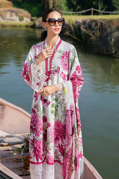 MARIA.B-3PC LAWN EMBROIDERED PRINTED SHIRT WITH CHIFFON PRINT DUPATTA AND PRINT TROUSER-W.J-1712