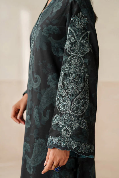 BAROQUE-3PC VISCOSE PRINTED EMB SHIRT WITH VISCOSE PRINTED DUPATTA AND TROUSER-W.J-2048