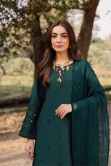 BATIK-3PC DHANAK EMBROIDERED SHIRT WITH DHANAK EMBROIDERED SHAWL AND TROUSER-W.J-5197