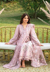 ELAF-3PC DHANAK EMBROIDERED SHIRT WITH DHANAK EMBROIDERED SHAWL AND TROUSER-W.J-5255