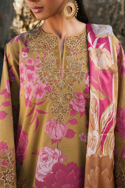 BAROQUE-3PC KHADDAR PRINTED EMB SHIRT WITH KHADDAR PRINTED DUPATTA AND PRINT TROUSER-W.J-1974
