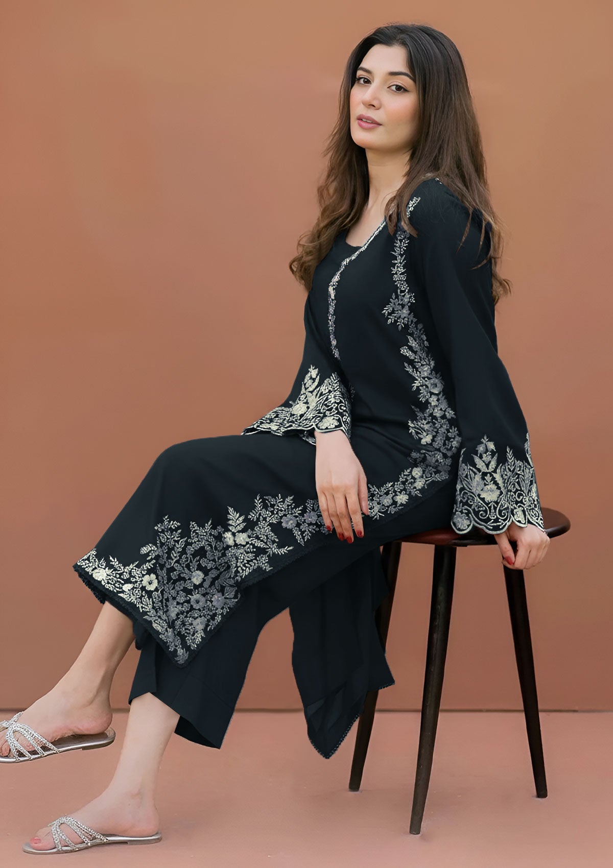 LAJWANTI-2PC LAWN EMBROIDERED SHIRT WITH TROUSER-1144