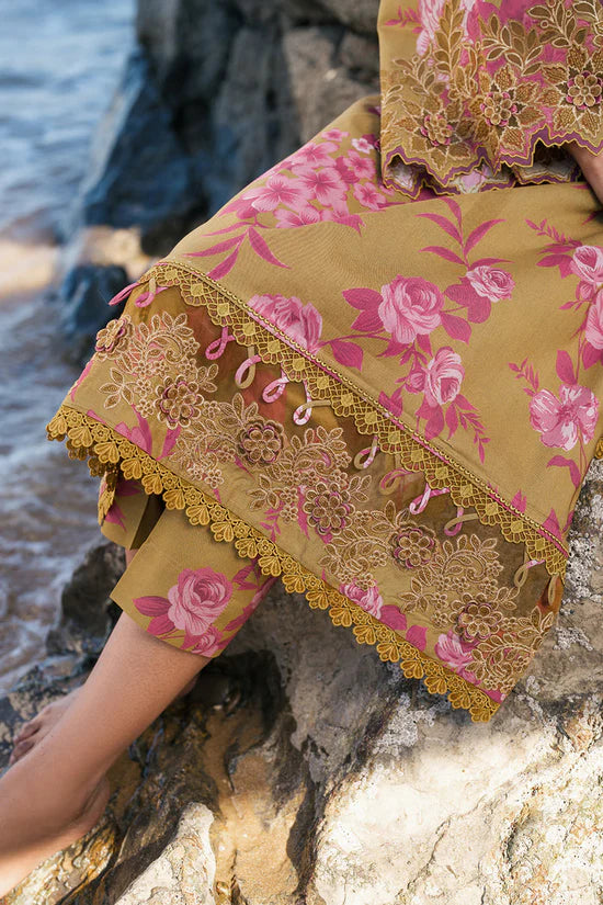 BAROQUE-3PC KHADDAR PRINTED EMB SHIRT WITH KHADDAR PRINTED DUPATTA AND PRINT TROUSER-W.J-1974