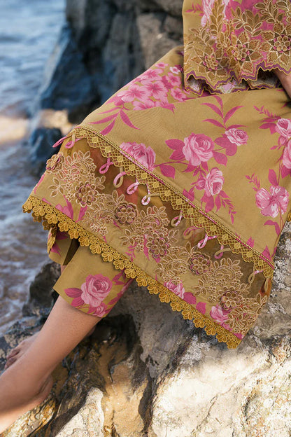 BAROQUE-3PC KHADDAR PRINTED EMB SHIRT WITH KHADDAR PRINTED DUPATTA AND PRINT TROUSER-W.J-1974