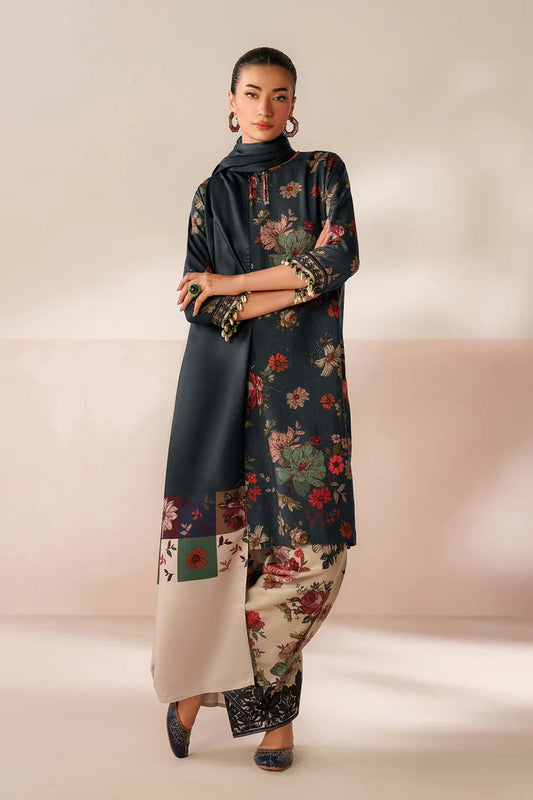 BAROQUE-3PC VISCOSE PRINTED SHIRT WITH VISCOSE PRINTED DUPATTA AND TROUSER-W.J-2046